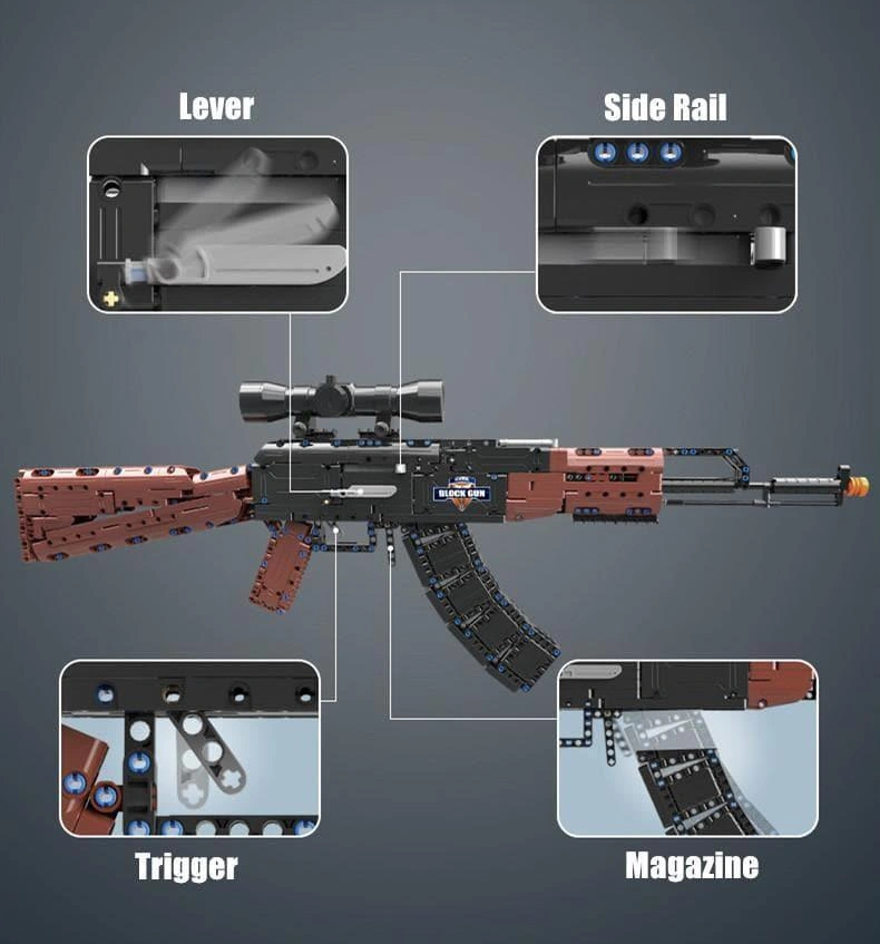 Build Your Own AK-47 Block Gun – Ultimate Tactical Building Set!